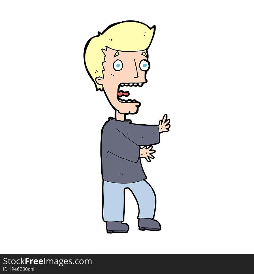 Cartoon Terrified Man