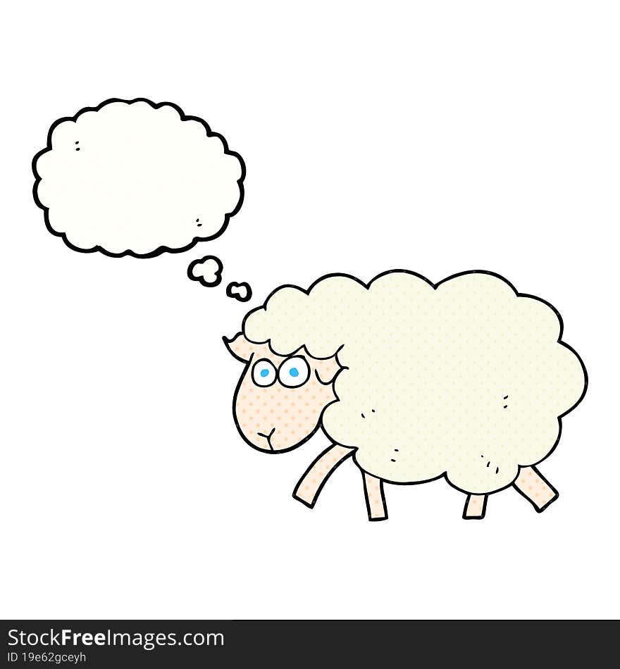 thought bubble cartoon sheep