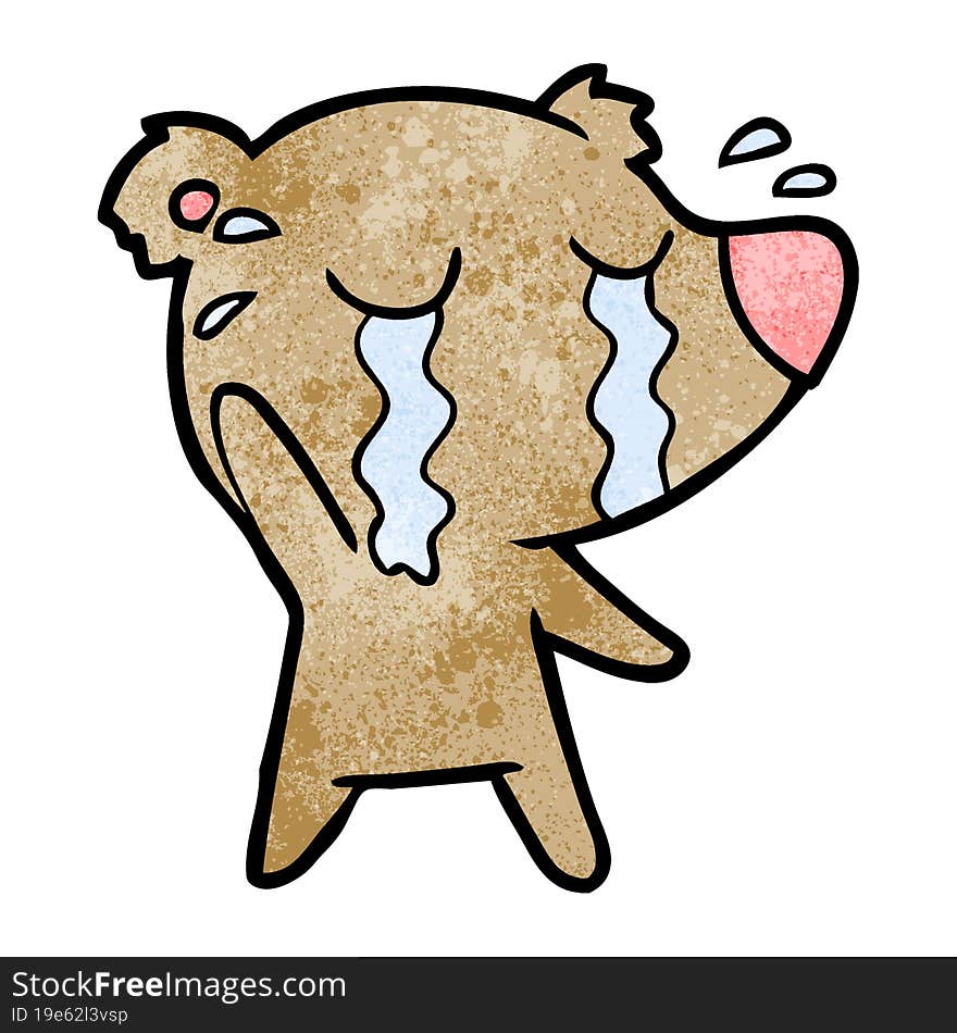 cartoon crying bear. cartoon crying bear