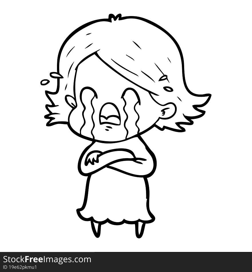 cartoon woman crying. cartoon woman crying