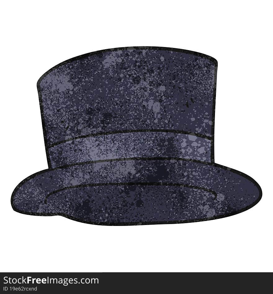 freehand textured cartoon top hat