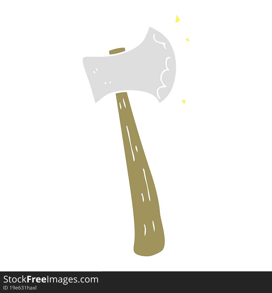 Flat Color Style Cartoon Axe