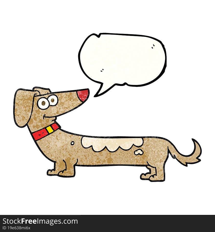 freehand speech bubble textured cartoon dog