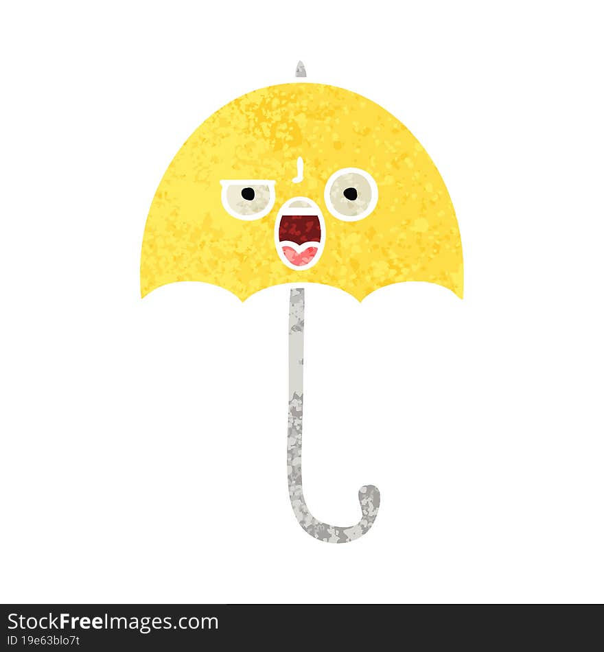 retro illustration style cartoon umbrella