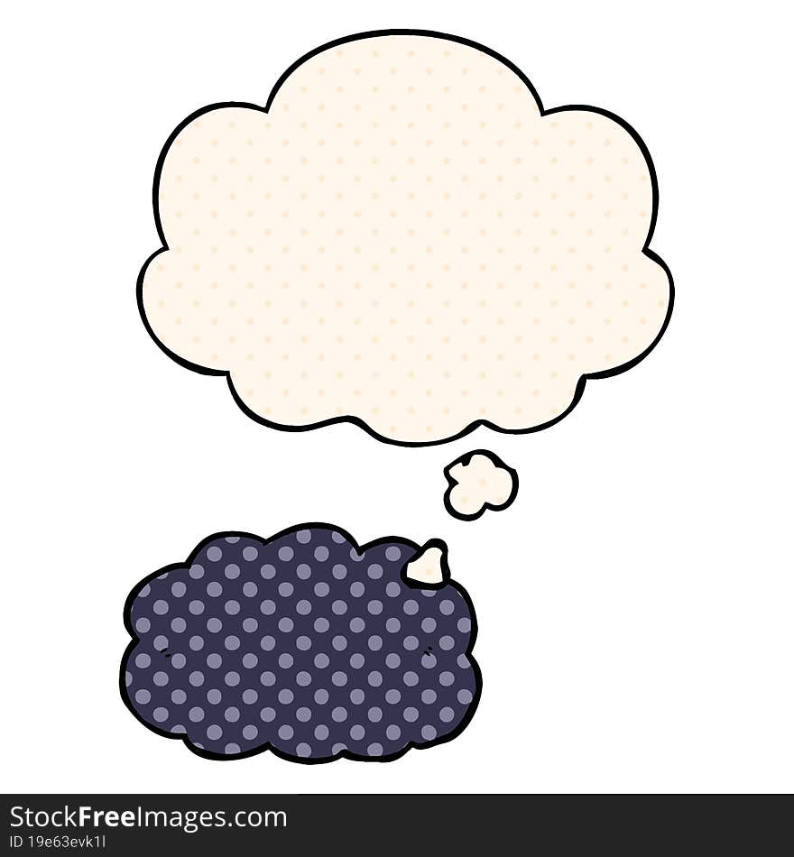 cartoon cloud and thought bubble in comic book style