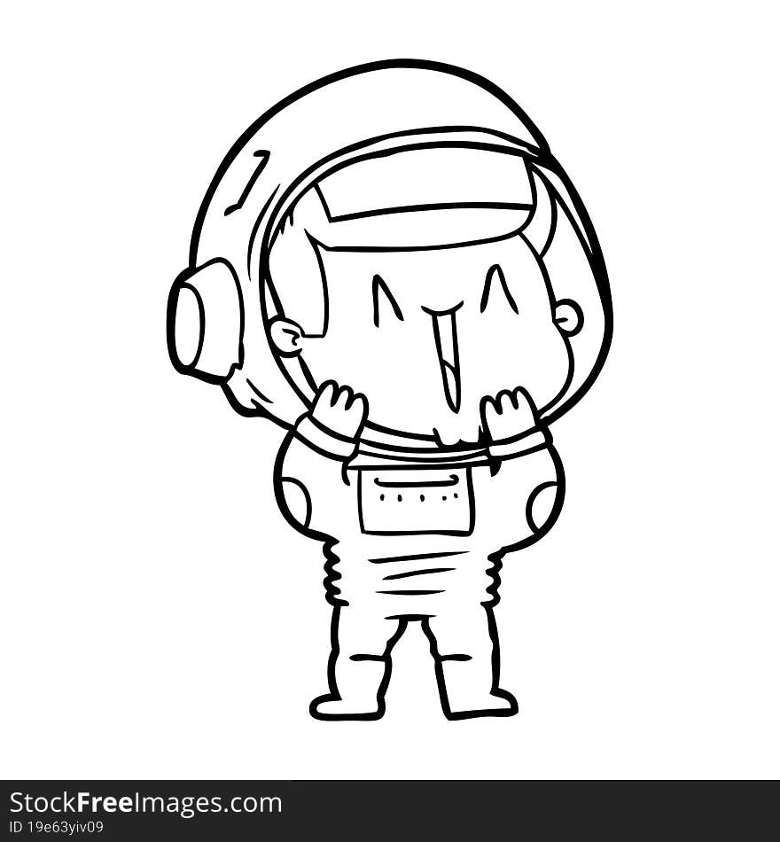 happy cartoon astronaut. happy cartoon astronaut