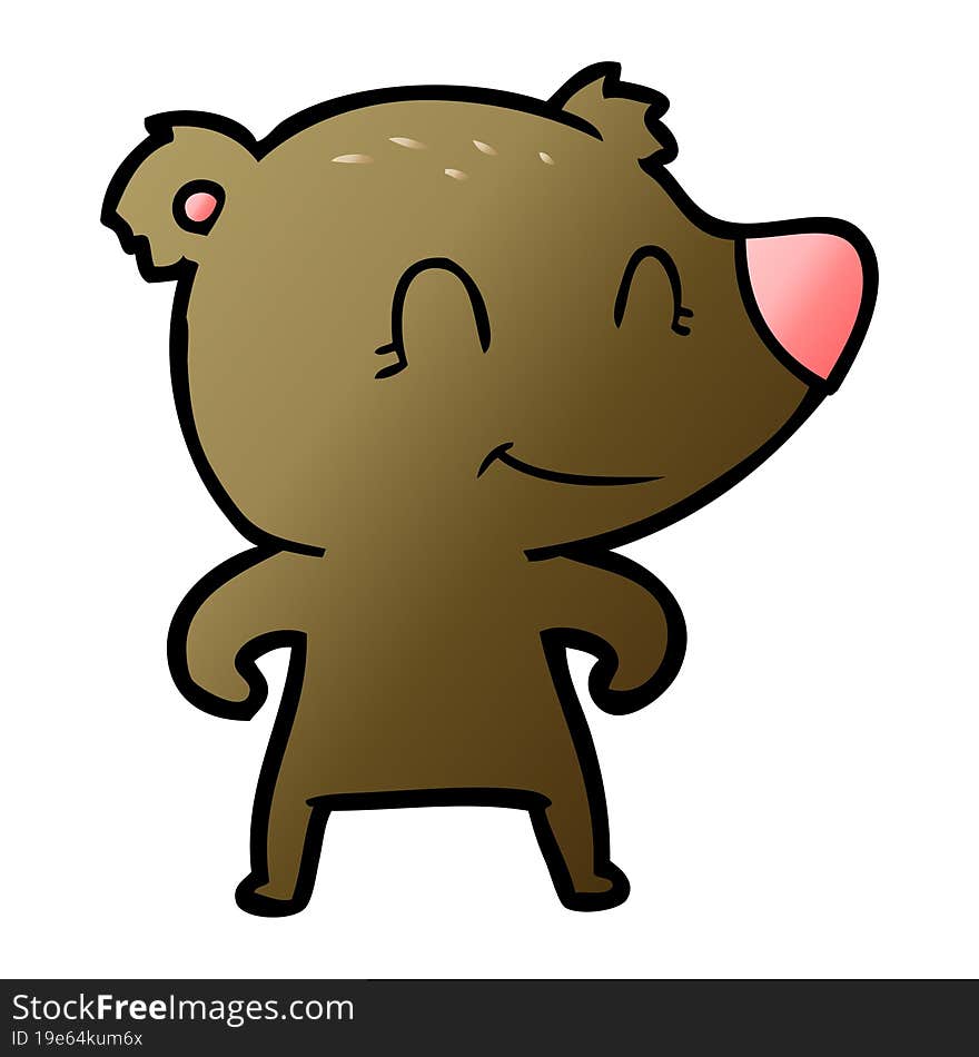 smiling bear cartoon. smiling bear cartoon