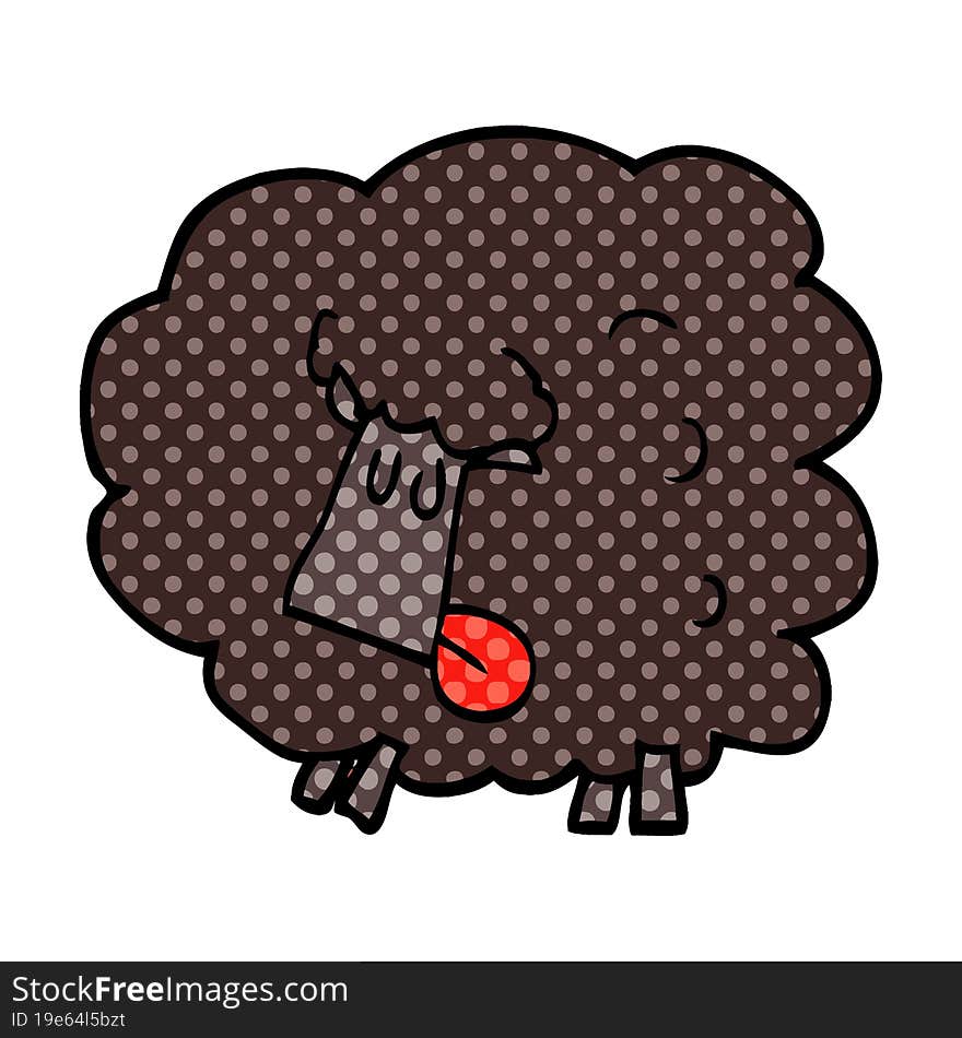 cartoon doodle black sheep