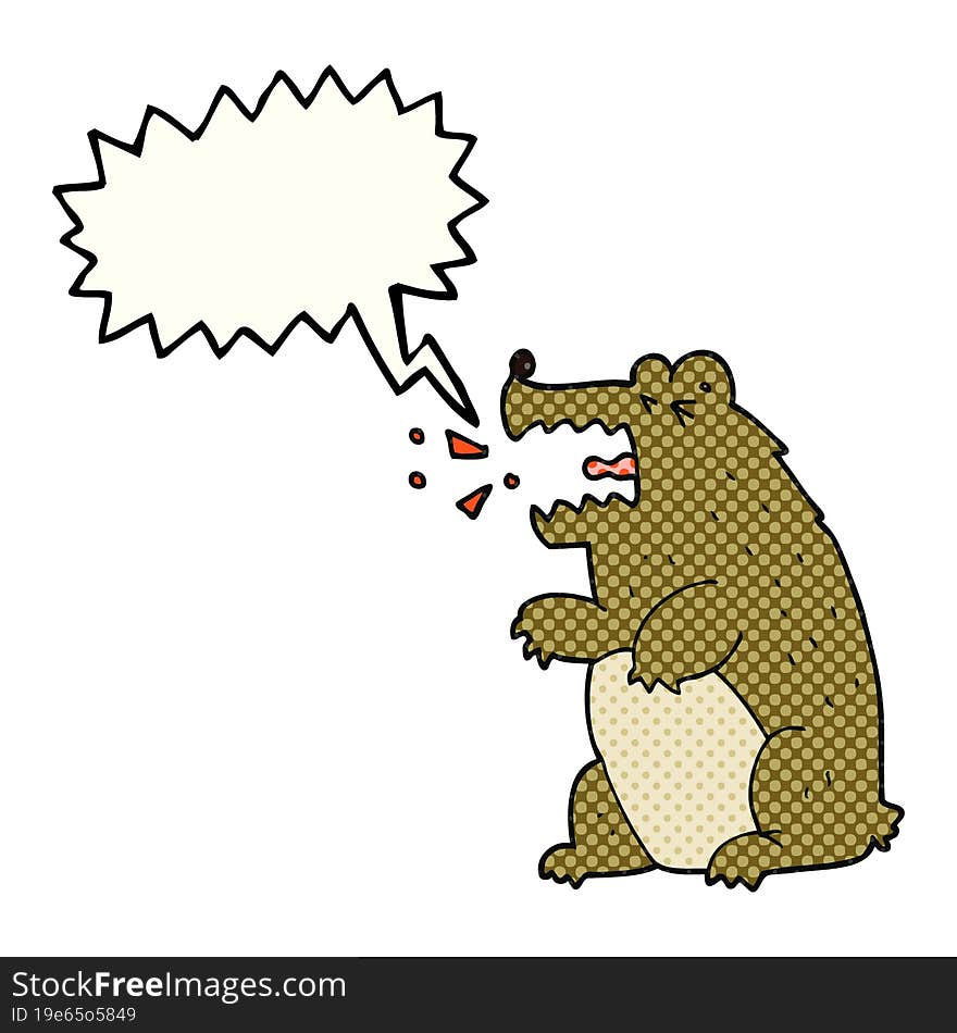 comic book speech bubble cartoon bear