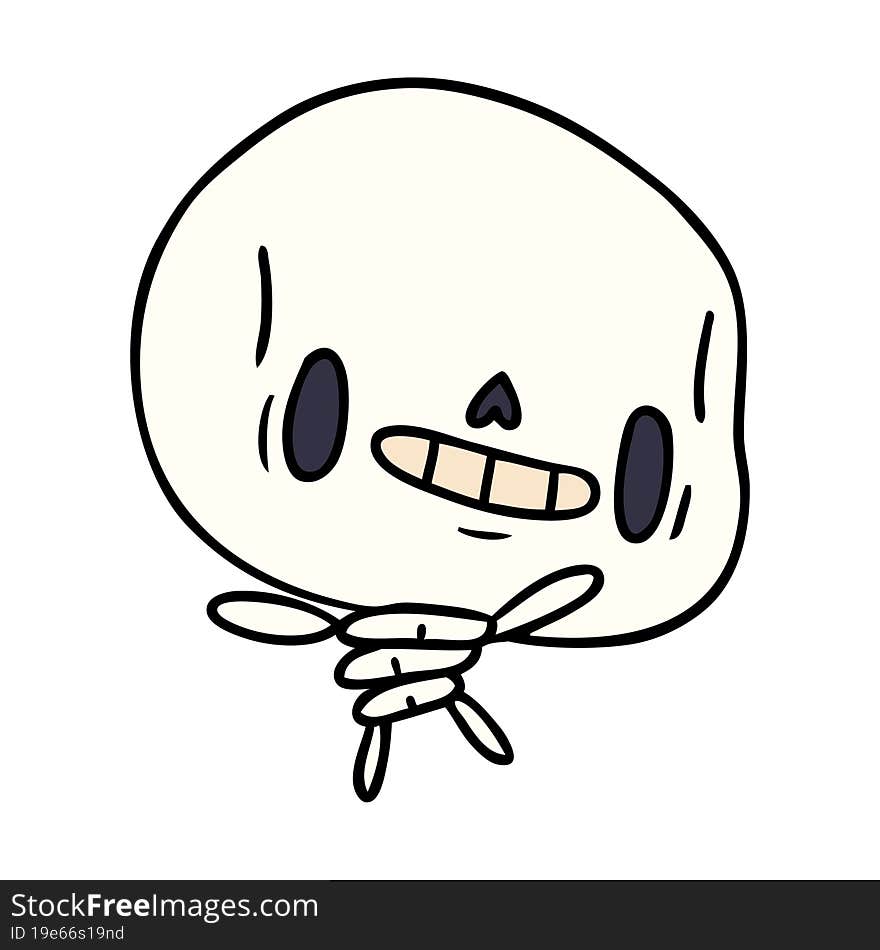 cartoon illustration kawaii cute dead skeleton. cartoon illustration kawaii cute dead skeleton