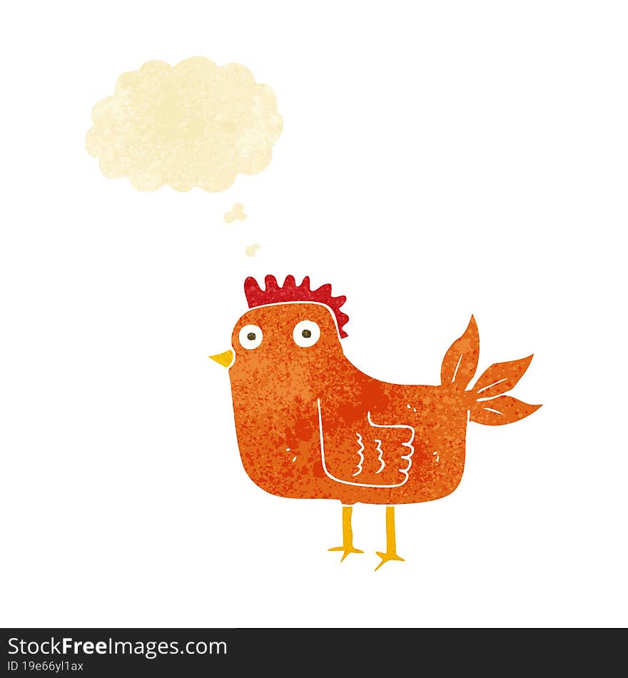 Cartoon Hen With Thought Bubble