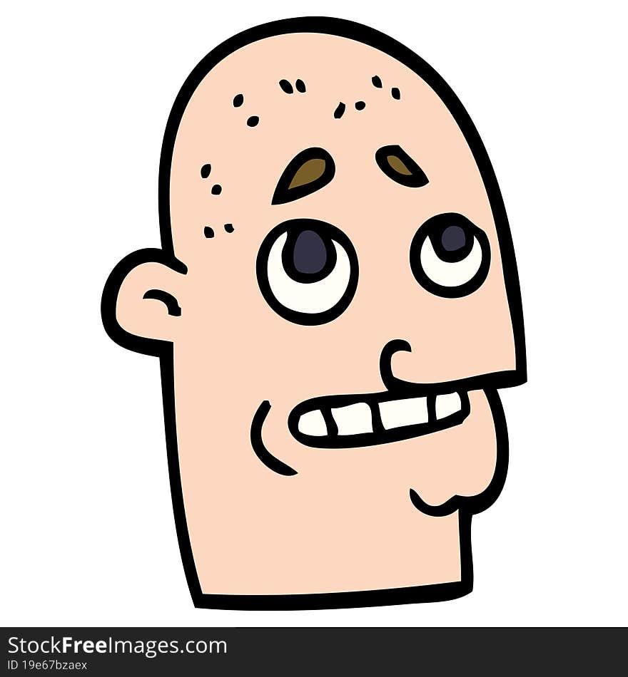 cartoon doodle bald man