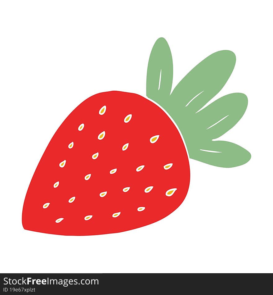 flat color style cartoon strawberry