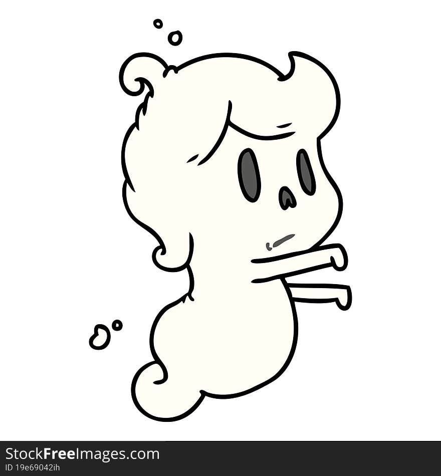 Cartoon Of A Kawaii Cute Ghost