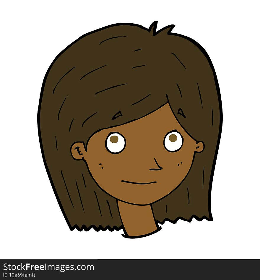 Cartoon Happy Female Face