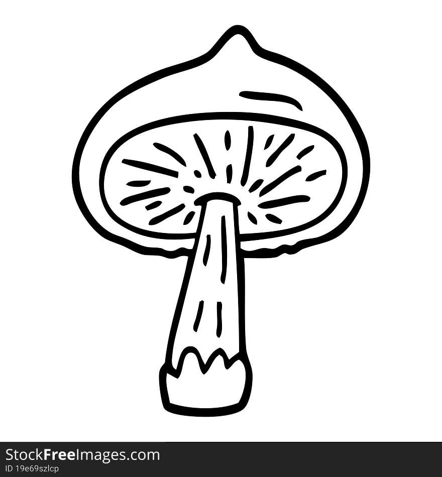 line drawing cartoon mushroom