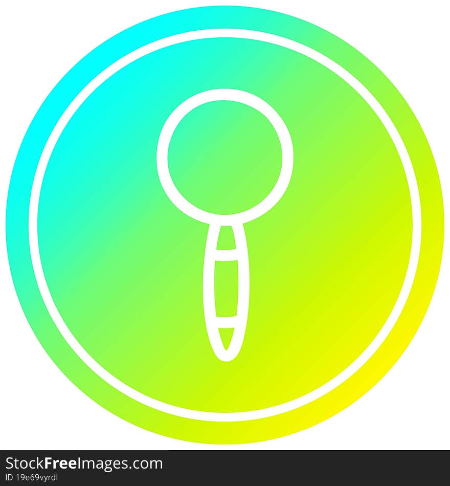 magnifying glass circular in cold gradient spectrum