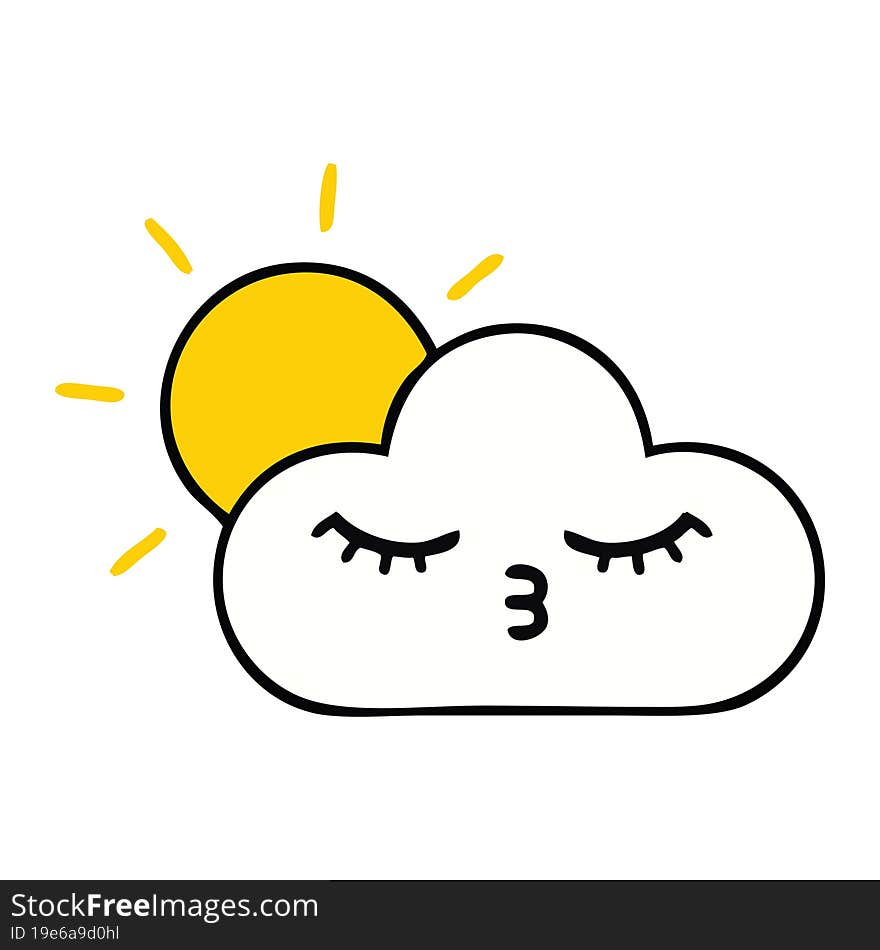 cute cartoon of a sunshine and cloud