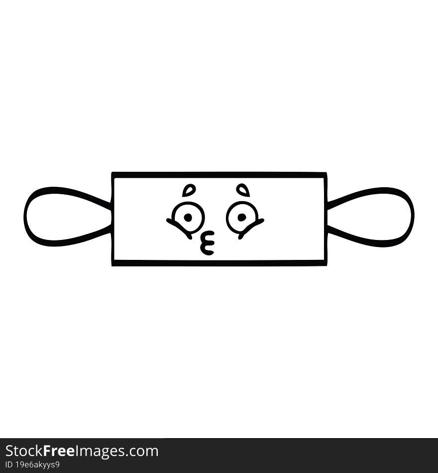 Line Drawing Cartoon Rolling Pin