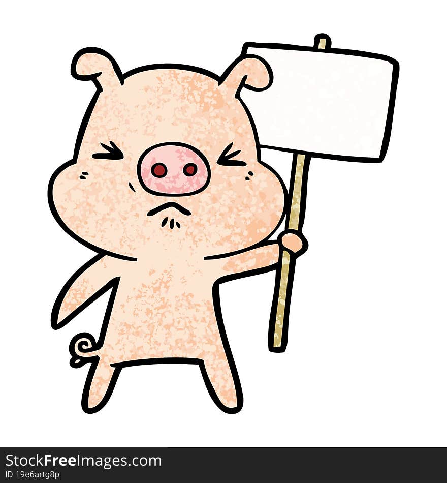 cartoon angry pig. cartoon angry pig