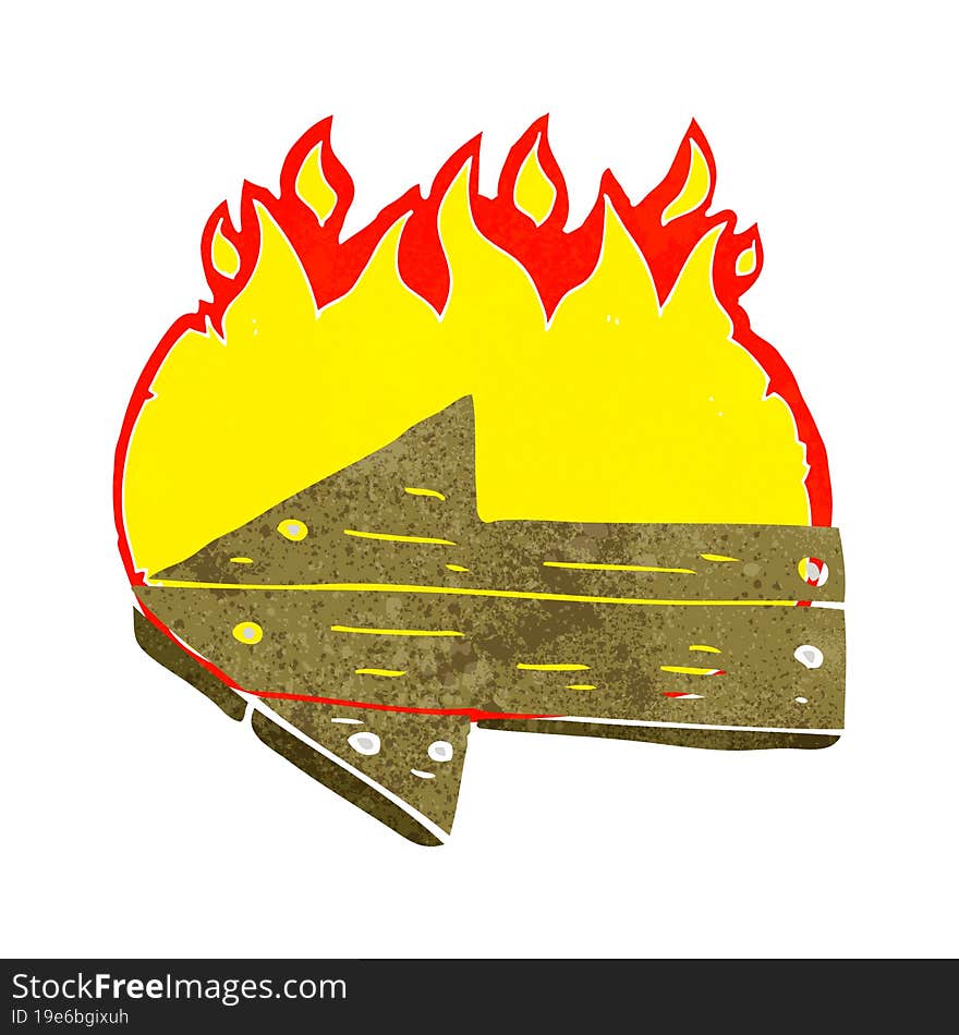 Cartoon Burning Direction Arrow