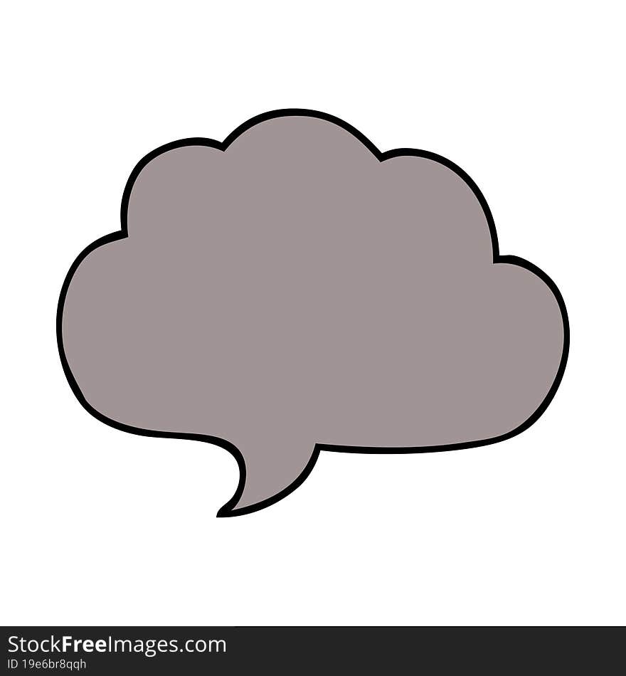 cartoon doodle grey speech bubble