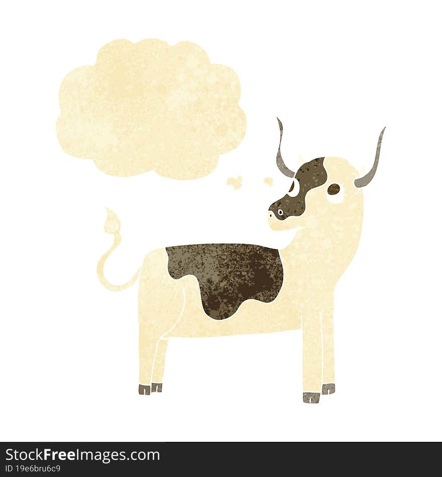 Cartoon Cow With Thought Bubble