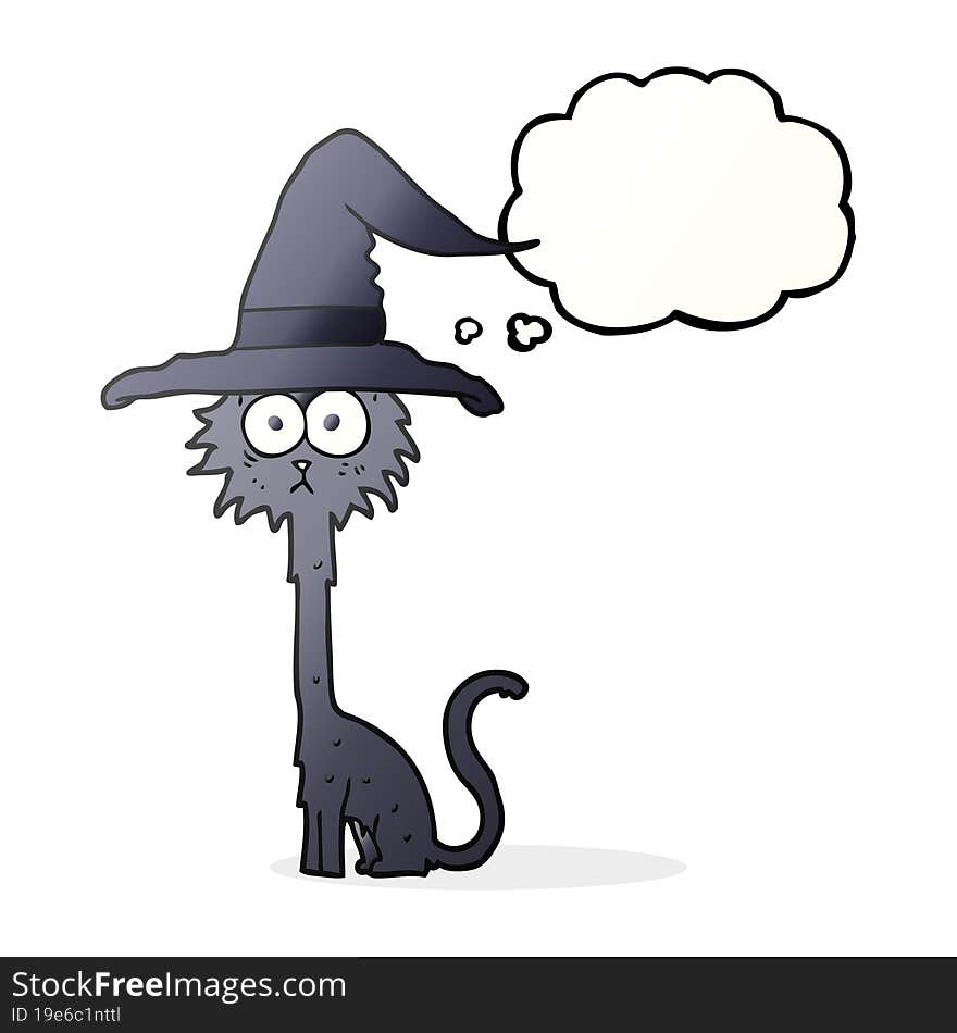 Thought Bubble Cartoon Halloween Cat