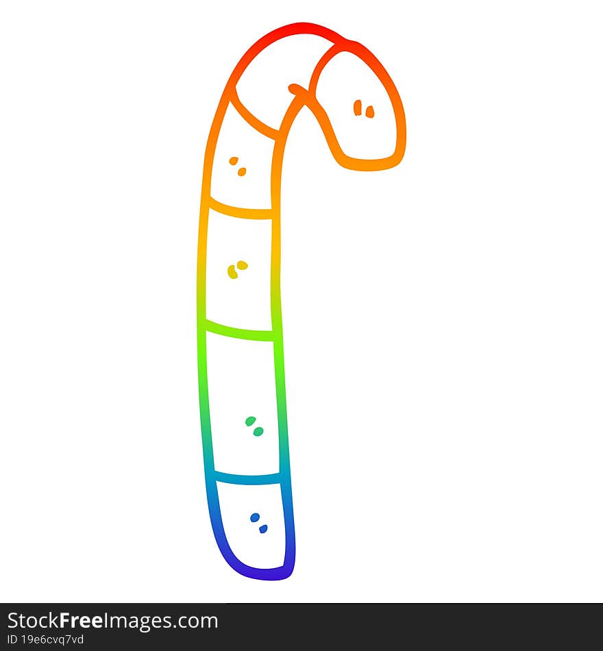 rainbow gradient line drawing cartoon striped candy cane