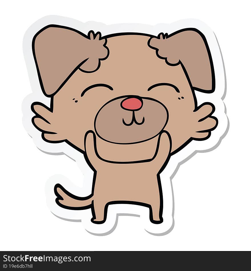 sticker of a cartoon dog