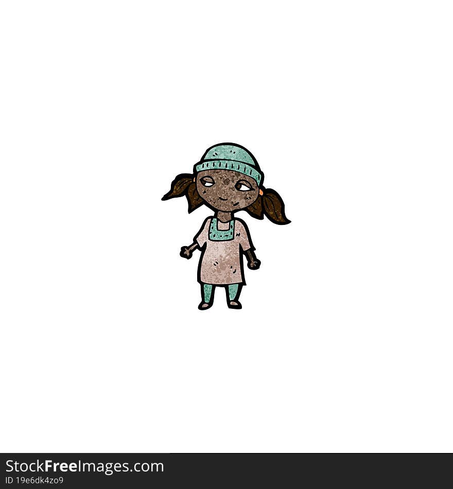 cartoon girl wearing hat