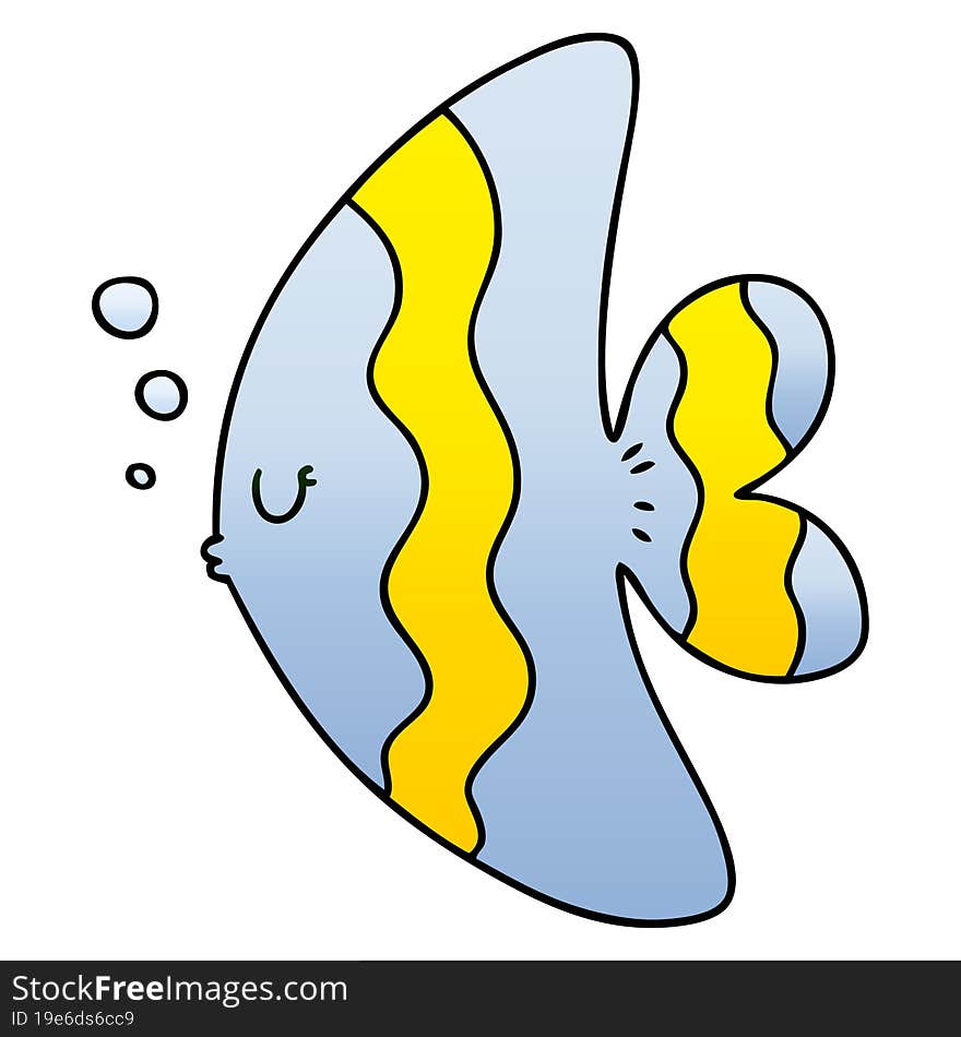 quirky gradient shaded cartoon fish