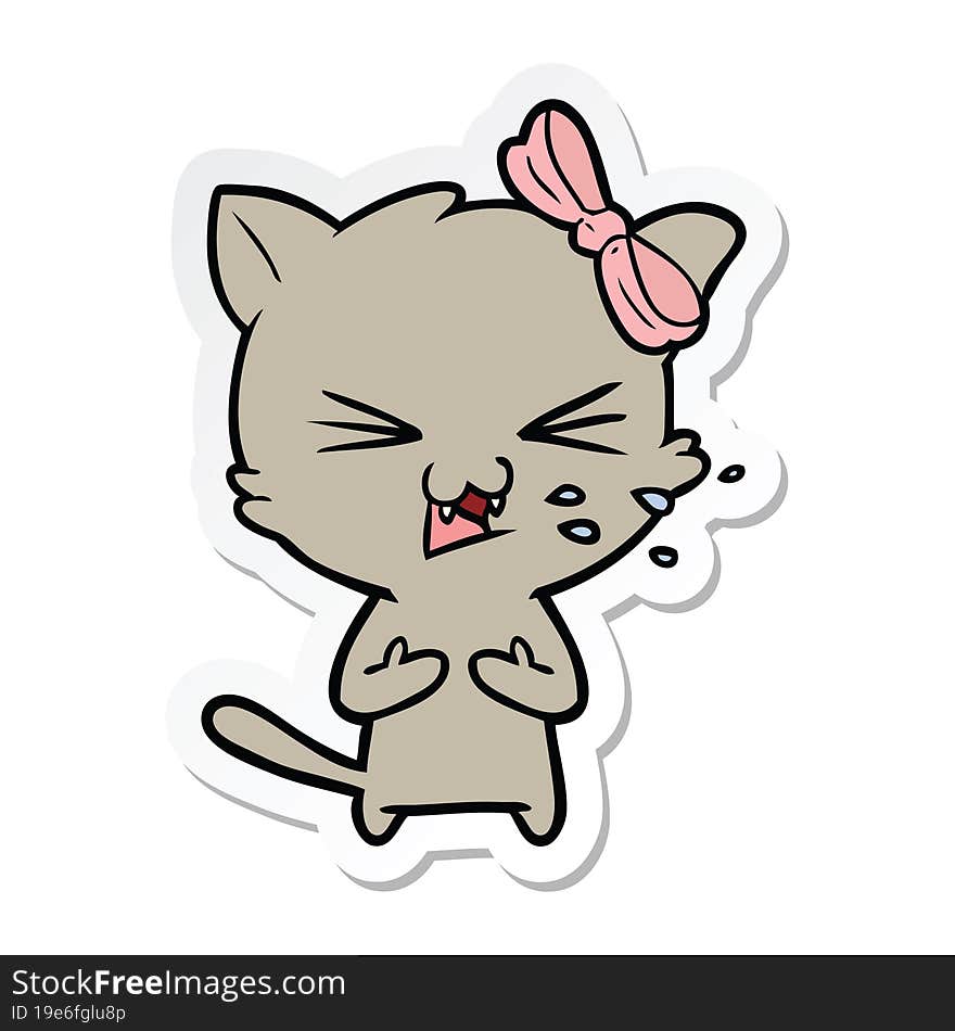 sticker of a cartoon cat