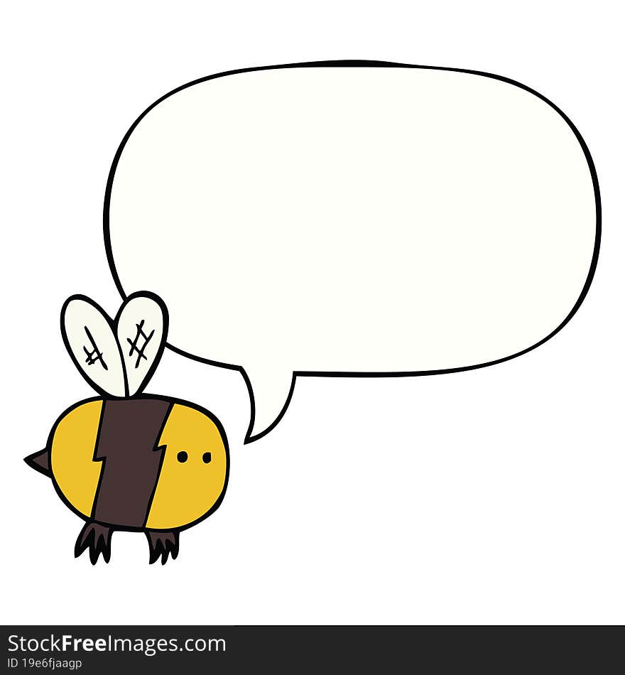 cartoon bee with speech bubble. cartoon bee with speech bubble