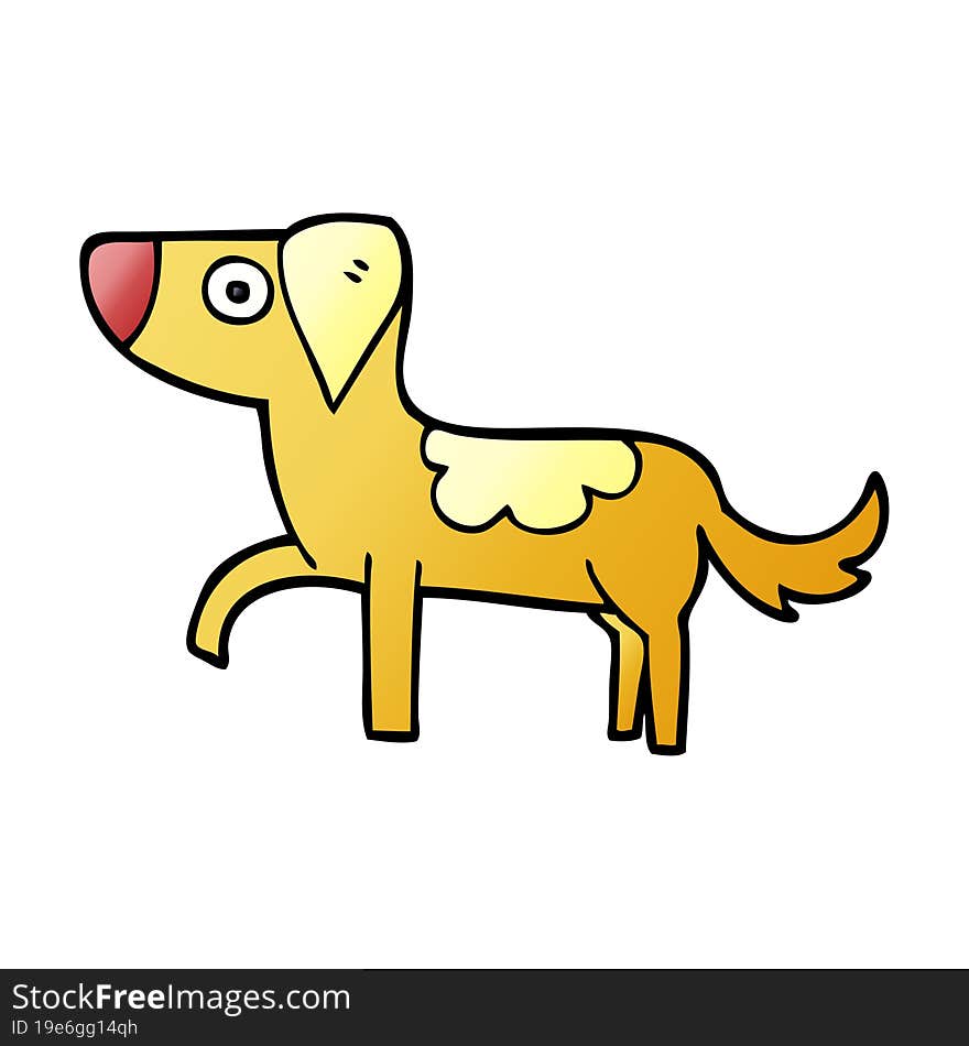 cartoon doodle standing dog