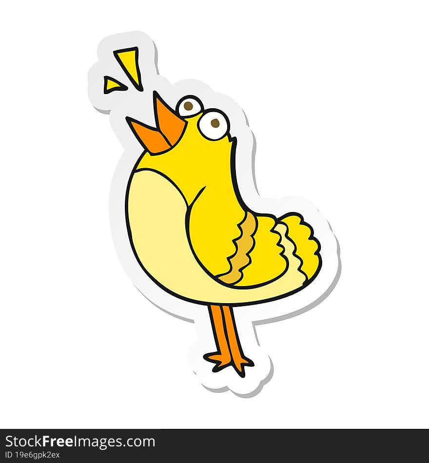 sticker of a cartoon bird