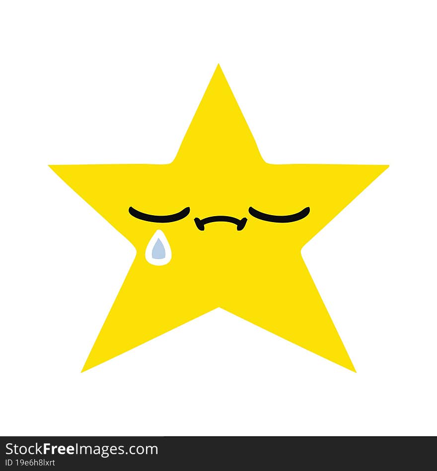 flat color retro cartoon gold star