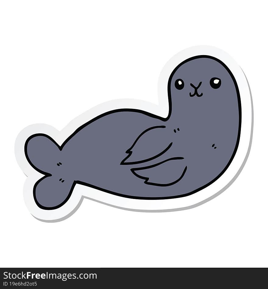 sticker of a cartoon seal