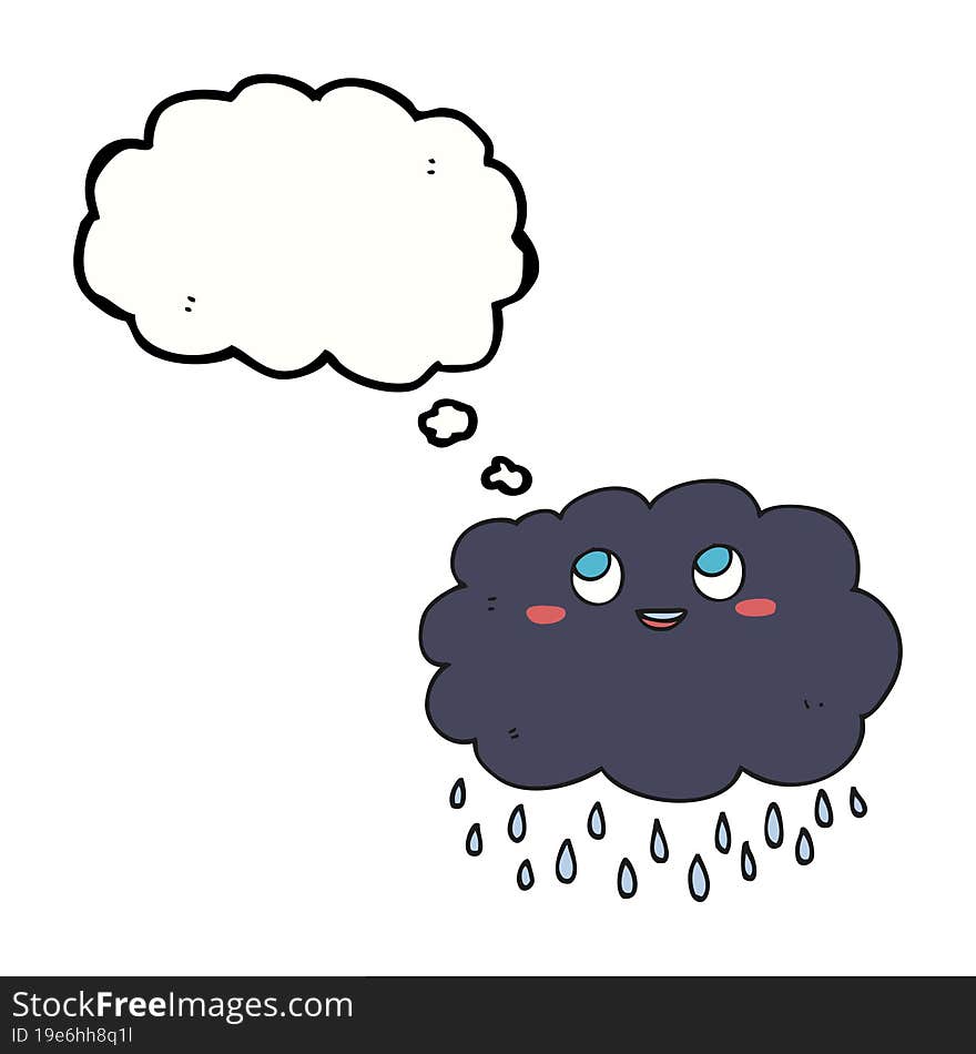 thought bubble cartoon raincloud