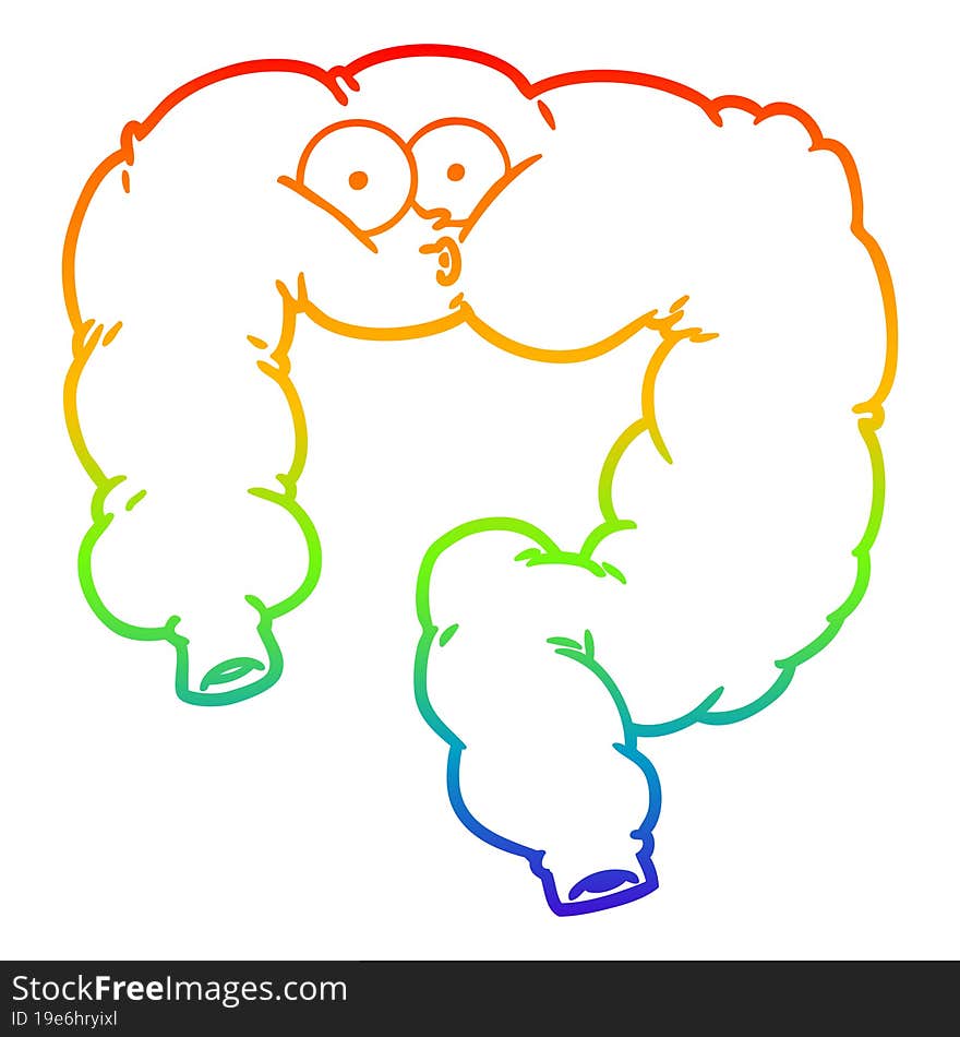 rainbow gradient line drawing cartoon surprised colon