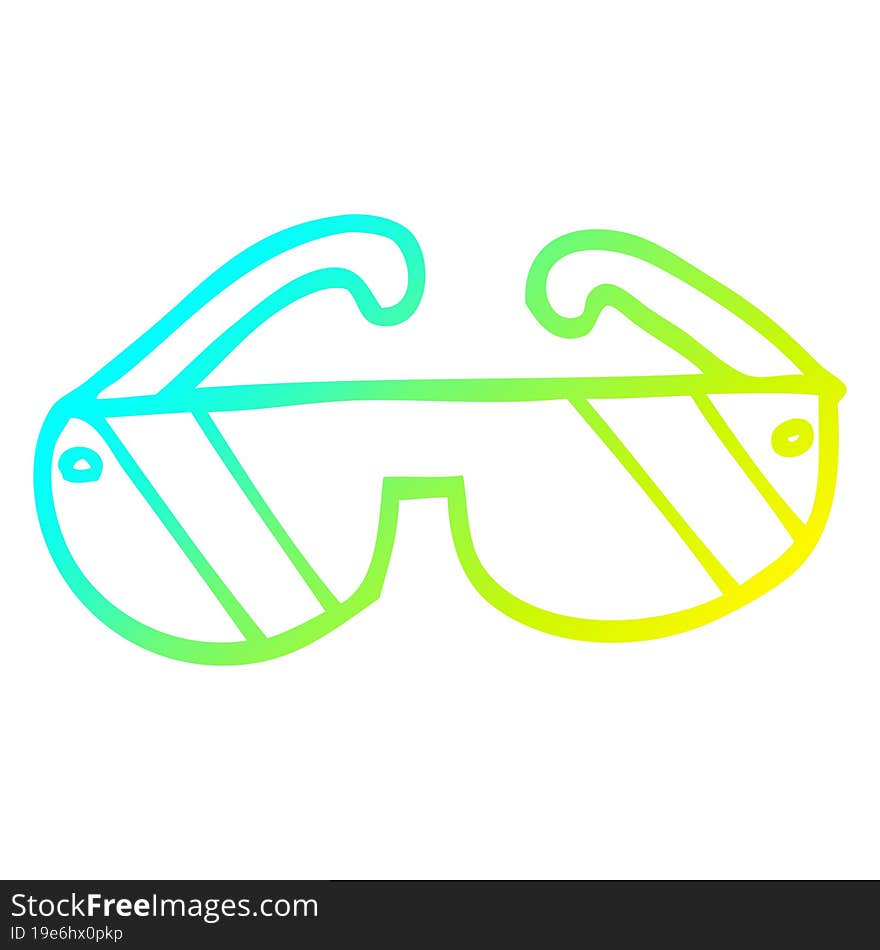 cold gradient line drawing cartoon sunglasses