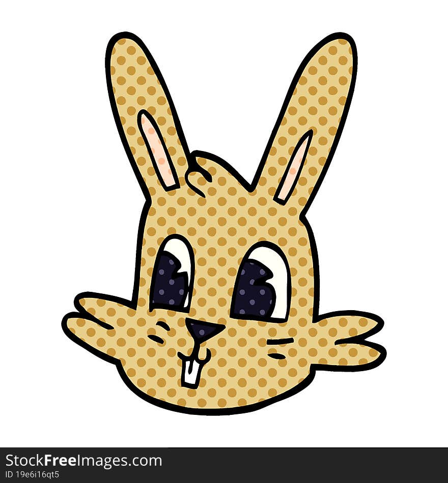 Cartoon Doodle Bunny Face