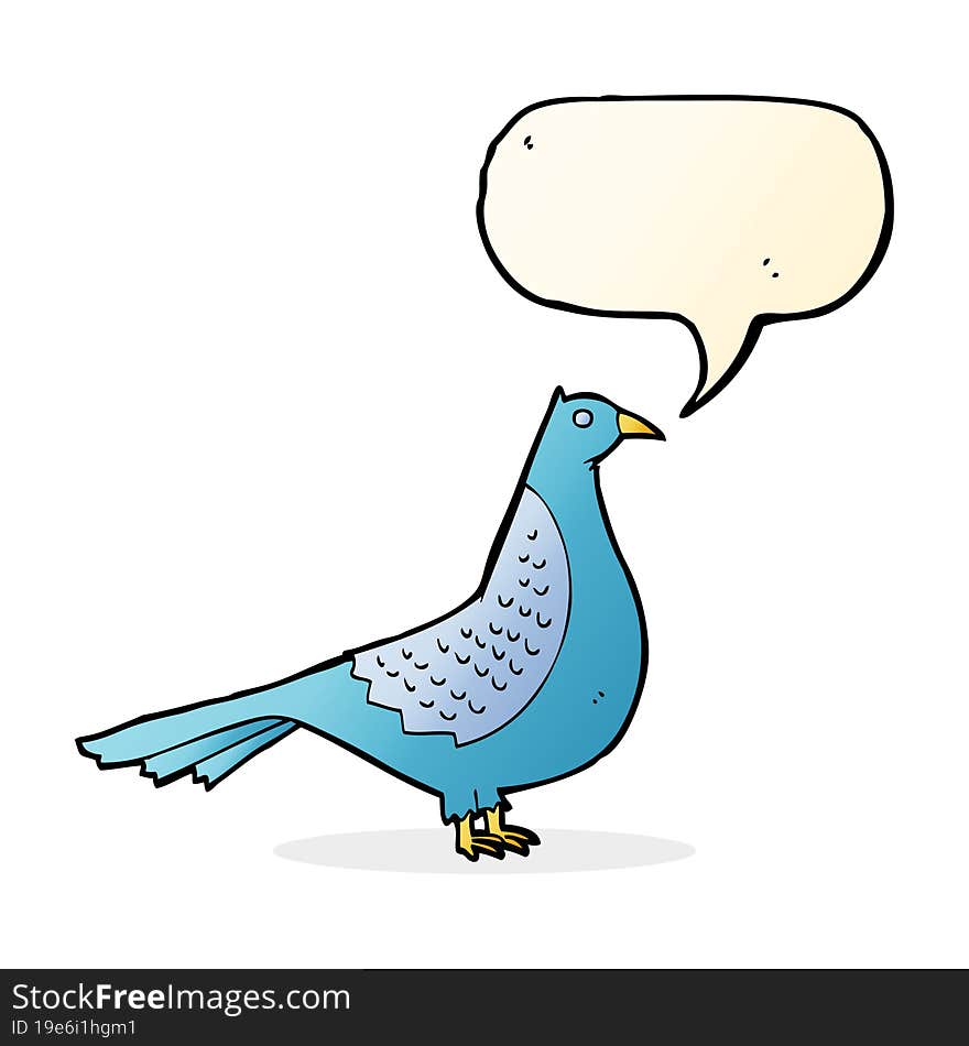 Cartoon Bird With Speech Bubble