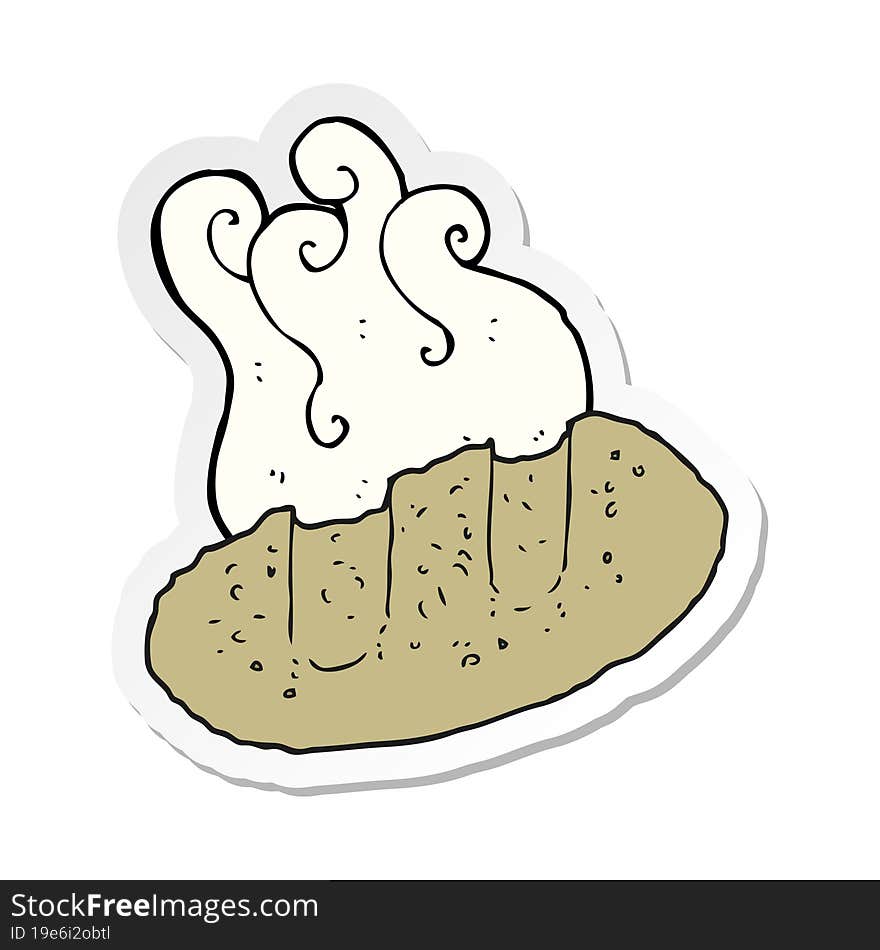 sticker of a cartoon bread