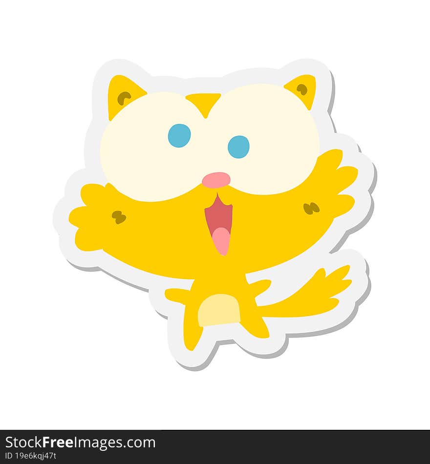 Crazy Cartoon Cat Sticker