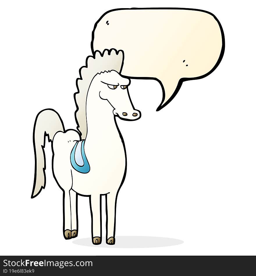 cartoon horse with speech bubble