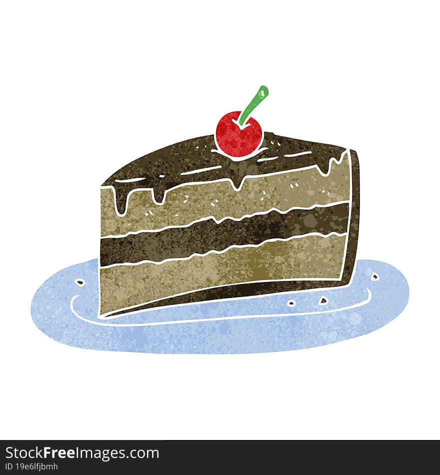 retro cartoon slice of cake