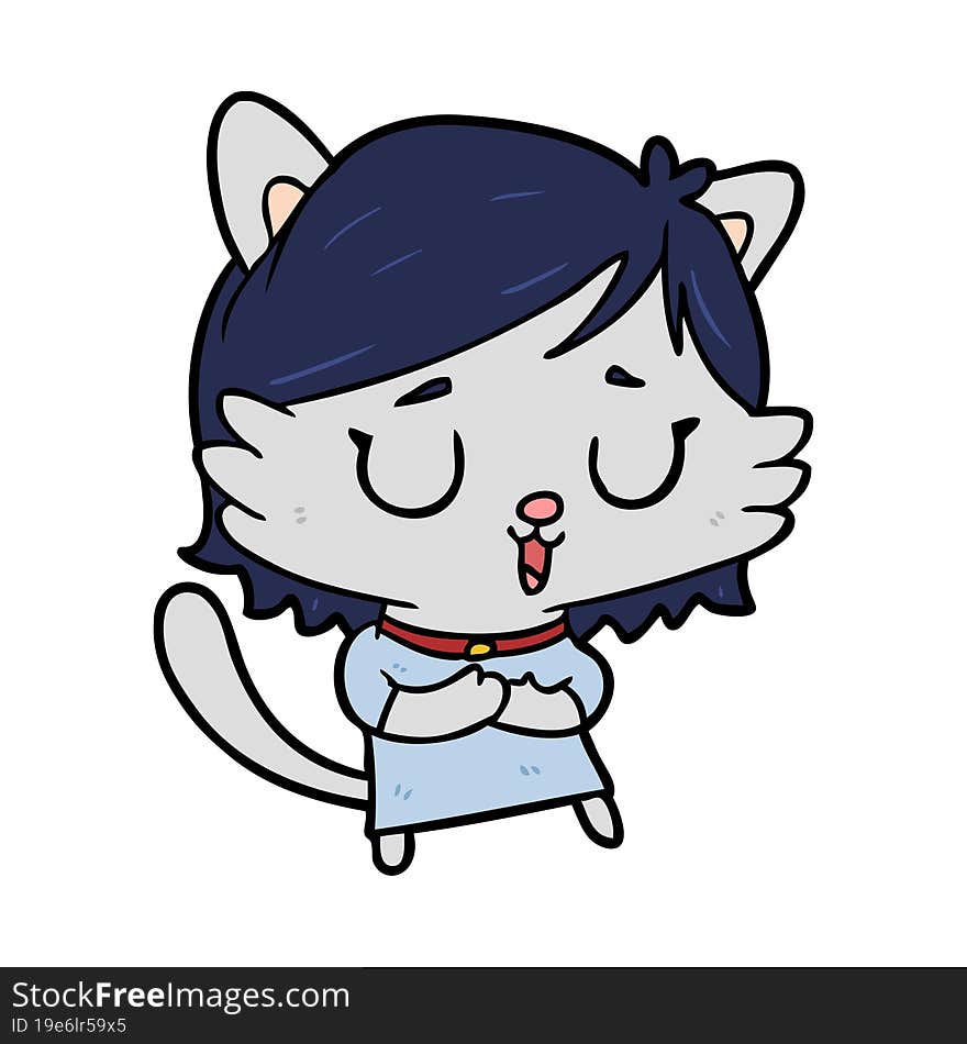 cartoon cat girl. cartoon cat girl