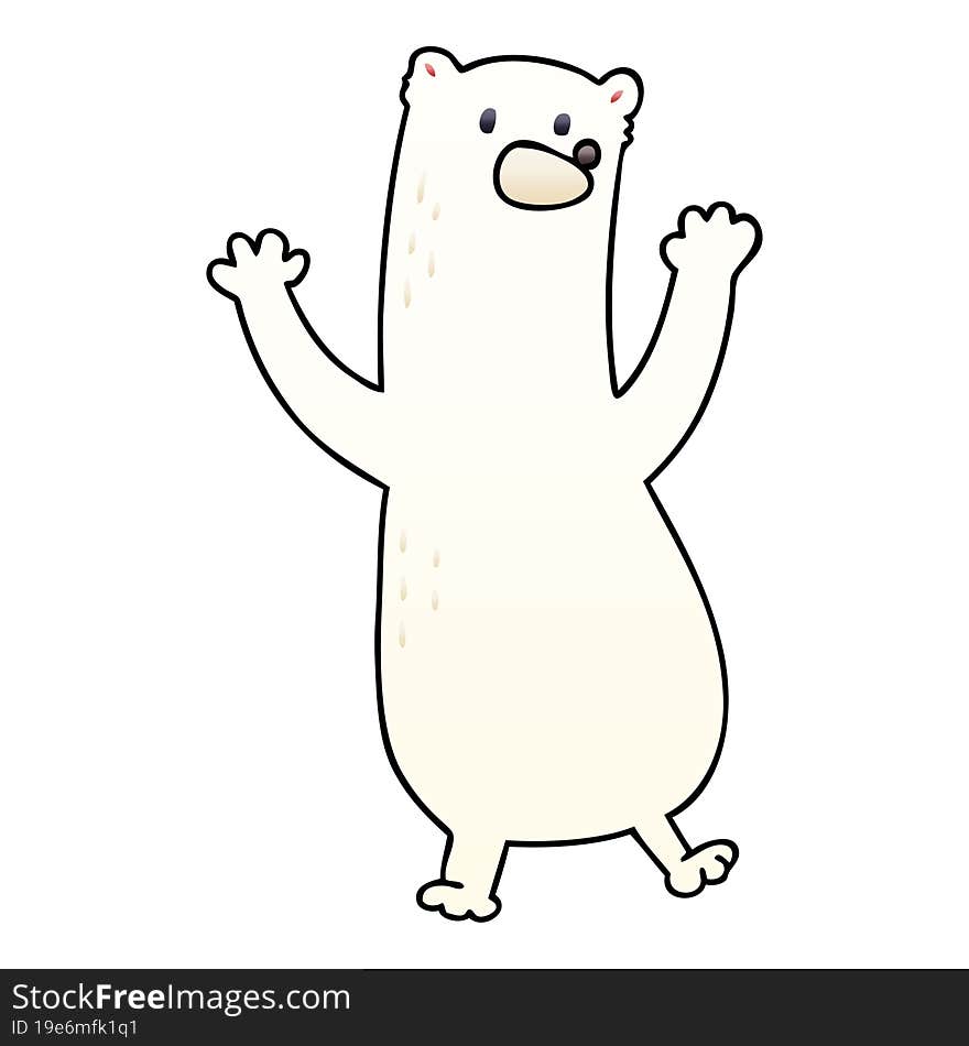 Quirky Gradient Shaded Cartoon Polar Bear