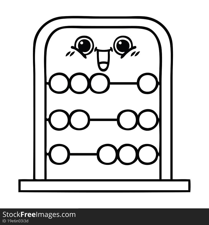 line drawing cartoon abacus